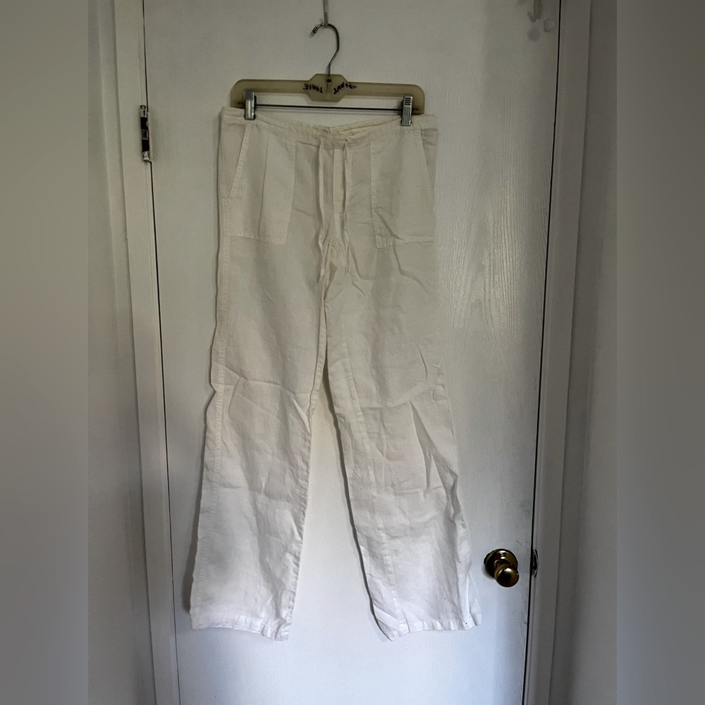 CUTE WHITE BEACH FLOWY PANTS